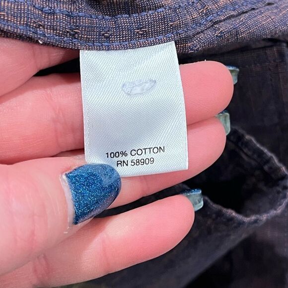 ROWM Button Down Shirt Long Sleeves Collared Pocket Heathered Purple Orange L - Picture 3 of 4